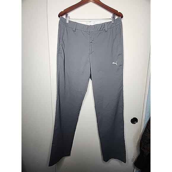 Puma‎ Dry Cell Golf Performance Pants Mens 34 Castlerock Gray 32" Inseam Stretch - Picture 1 of 4